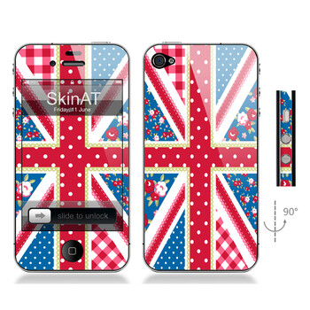 SkinAT iPhone4/4s手机正背面贴膜 英国旗 森系米字旗3 iphone 4