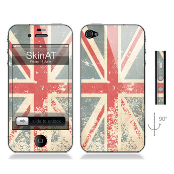 SkinAT iPhone4/4s手机正背面贴膜 英国旗 森系米字旗1 iphone 4S