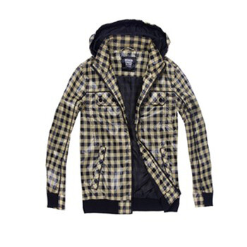 【森马semir】男款连帽格子外套093141501 黄黑 XL