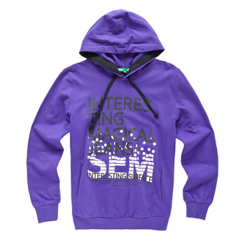 【森马 semir】男款前胸印花时尚长袖卫衣001151002 紫色 XL