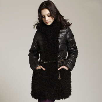 皮尔卡丹羽绒服女士长款迷彩短款马甲11B2306+女/