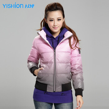 以纯YISHION <em>女装</em>休闲<em>羽绒服外套</em>11421922 紫