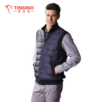 纤丝鸟2012新款<em>男士</em>羽绒双层暖霸<em>马甲</em>羽绒厚