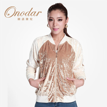 2012欧洲站新款金丝绒茄克女 秋冬款<em>开衫</em>长袖