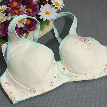 怡兰芬少女<em>文胸纹胸罩</em>学生内衣 钢圈薄棉聚拢