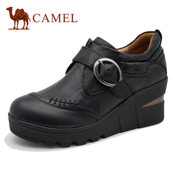 CAMEL骆驼女鞋秋季新品女士增高鞋坡跟搭扣时尚