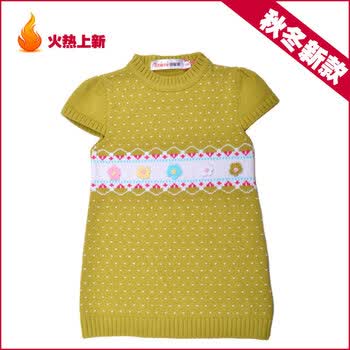 甜蜜蜜Tmimi女童背心毛衣2013秋季新款韩版百搭短