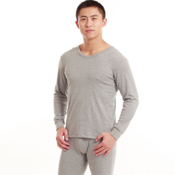 宜而爽 男罗纹V领衫裤 CL06/07N 麻灰 XL