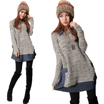 谜秀预售<em>韩版</em>休闲<em>宽松</em>中<em>长款毛衣</em>外套复古套头