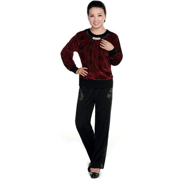 柏丽奈儿 韩版老年<em>女裤</em> JJ.定海珠,绿草花 图片