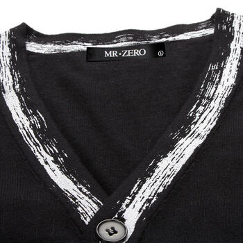 零号男 斑驳感粉浆<em>印花全棉</em>V领<em>开衫</em> ACD001