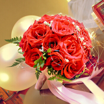 婚庆鲜花全国速递 新娘手捧花 19枝红玫瑰