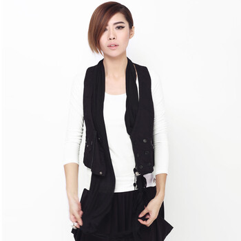 纳帕佳Lapargay双排装饰扣短马甲两件套女士外套L2