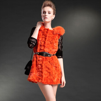 海宁皮衣皮草诺之水貂毛时尚马甲女装保暖外套