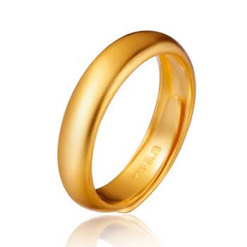 周大福CTF+婚嫁男/女款黄金戒指(工费:98+计价)+F308