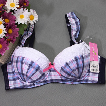 怡兰芬少女<em>文胸纹胸罩</em>学生内衣 钢圈定型聚拢