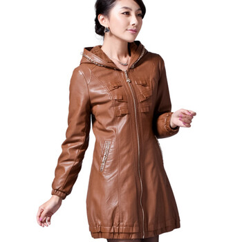秋水月亮 2012秋冬新款11855 棉衣 女 中长pu皮短款棉服外套 黑色 l