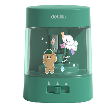 得力（deli）电动卷笔刀 刀芯升级省力耐用 多功能削笔机/削笔器削笔刀儿童学生文具考试开学生日礼物 高级绿