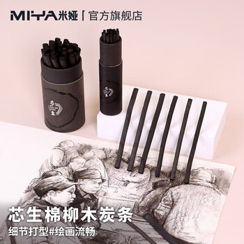 米娅（MIYA）芯生柳木炭条素描速写黑炭条绘画设计打型美术写生