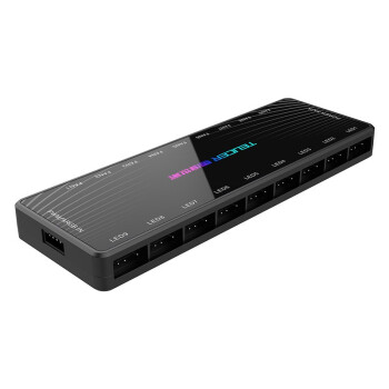 teucerargbpwm一分九集线器5v3针机箱风扇接口二合一hub一拖九转接
