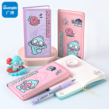 广博X三丽鸥系列weekly手帐本口袋本网格内页学生记事本小丑鱼红色蝴蝶结80*156mm/72张 KT81391