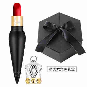 路铂廷（Christian Louboutin） 萝卜丁口红礼盒套装女王权杖001M送女生情人节礼物 003M-黑管丝绒樱桃红复古