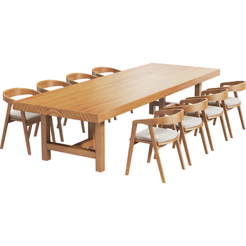 金沙公爵实木办公会议桌长方形大板桌原木现代洽谈桌办公桌长条桌2米桌厚5