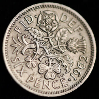 英国6便士镍币(幸运币)lucky coin外国硬币钱币【图片 价格 品牌 报价
