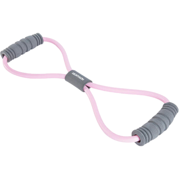 迪卡侬8字瑜伽拉力带开肩颈拉伸练美家用健身弹力带乳胶粉色 4504185