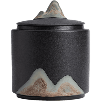苏氏陶瓷（SUSHI CERAMICS）手绘釉画彩千里江山茶叶罐密封罐J0708