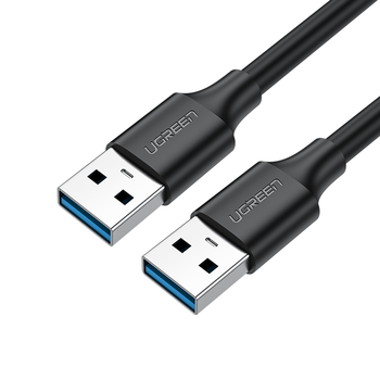 绿联USB3.0数据线公对公 移动硬盘盒高速传输双公头连接线 笔记本接散热器机顶盒 0.5米 黑 60524
