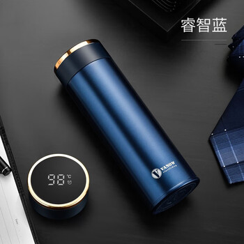 Vanow保温杯智能测温316不锈钢便携男女定制刻字泡茶水杯子教师节礼物