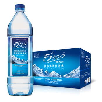 5100西藏冰川矿泉水1.5L*12瓶整箱 刘涛同款泡茶低氘弱碱饮用矿泉水