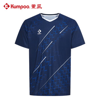 薰风 羽毛球服短袖上衣速干透气专业运动球服男款 KW-4101 蓝色 M 
