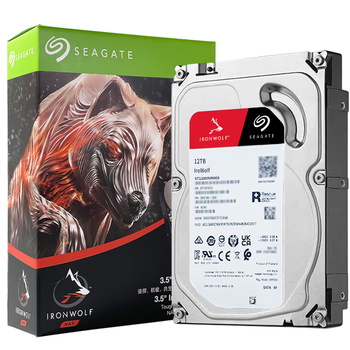 希捷（SEAGATE）NAS硬盘 12TB 256MB 机械硬盘 CMR垂直 静音低耗 数据恢复服务 3.5英寸 希捷酷狼 ST12000VN0008