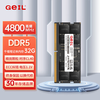 GEIL金邦 32G DDR5-4800  笔记本内存条 千禧系列
