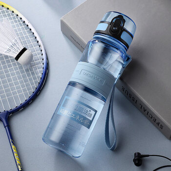 优之(UZSPACE)塑料杯儿童男女士学生夏天运动健身随手杯子户外便携大容量饮水壶夏季喝水杯500ml YZ5025B蓝色