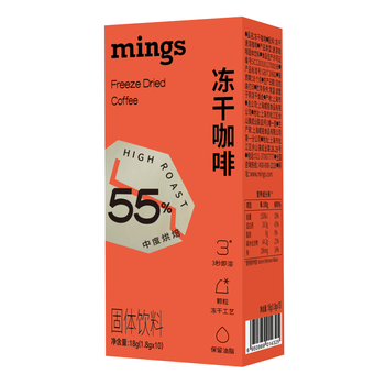 铭氏（Ming's）冻干咖啡 中度烘焙0蔗糖0脂健身运动燃减速溶美式黑咖啡1.8g*10条