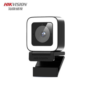 海康威视（HIKVISION）电脑直播摄像头 1080P高清双麦克风柔光智能美颜人像居中电脑USB摄像机 DS-U22 Pro皓夜黑