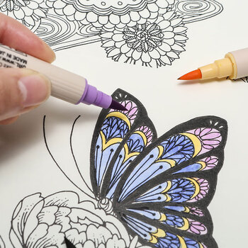 吴竹（KURETAKE）日本进口DIY浮世绘风格A4填色秘密花园涂色卡纸装饰画KLCS-1