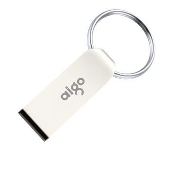 爱国者（aigo）64GB USB2.0 U盘 U268迷你款 银色 金属投标 车载U盘 办公学习通用优盘