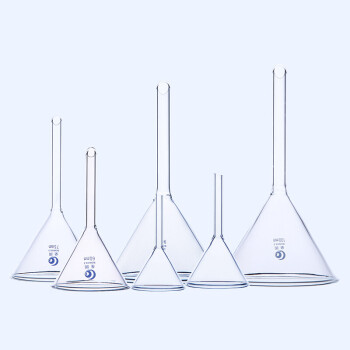 玻璃漏斗 短颈长颈标准漏斗 实验室高硼硅三角漏斗加厚50/60/75/90mm