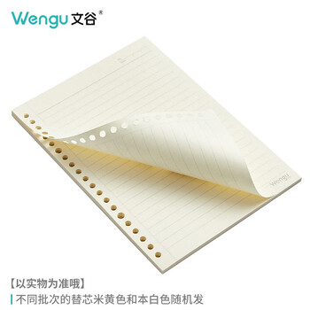 文谷（Wengu）a5活页纸替芯笔记本考研错题复习草稿手账/横线内芯20孔50张A550-1