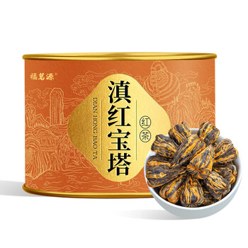 福茗源茶叶 滇红宝塔红茶 特级2025新茶春茶滇红茶罐装100g茶叶自己喝