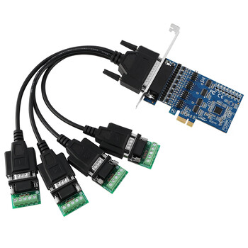 魔羯（MOGE）PCIE转4口RS485/422高速串口卡 磁偶隔离防雷浪涌保护 串口扩展卡9针com口工业级配接线柱MC2353