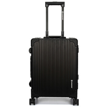瑞世（SUISSEWIN）铝镁合金旅行箱拉杆箱 男女万向轮登机行李箱SN1195 20英寸 黑色