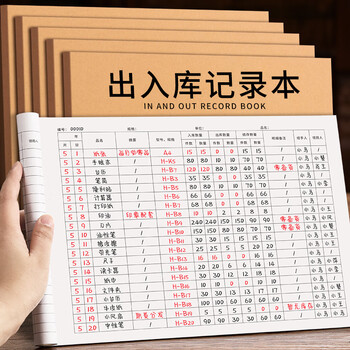 白金丽人 A4出入库登记本 店铺商品进货库存出入盘点登记本 5本装