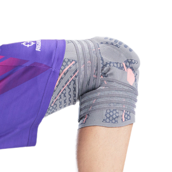 准者运动护膝篮球轻防护绷带健身训练透气硅胶减震运动护具（单只装）