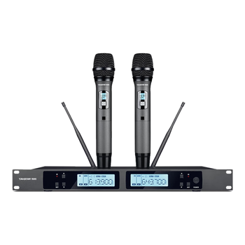 得胜（TAKSTAR）TS-5999无线话筒一拖二 会议室ktv舞台演出家庭专业k歌主持会议手持麦克风 黑色