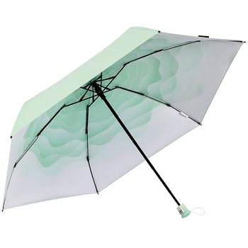 葵防紫外线遮阳伞 彩胶防晒 五折轻便双人太阳伞 绿色渐变花朵伞